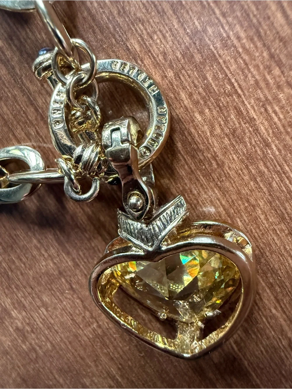 Nolan Miller gold tone necklace with beautiful gemstones (likely CZ) - Picture 5 of 9